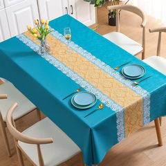 French lace high-end tablecloth wholesale waterproof, oil-proof, anti-scalding Nordic classical PVC tablecloth drop shipping