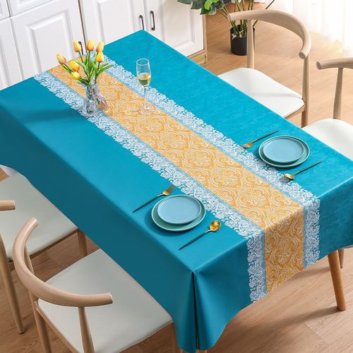 French lace high-end tablecloth wholesale waterproof, oil-proof, anti-scalding Nordic classical PVC tablecloth drop shipping