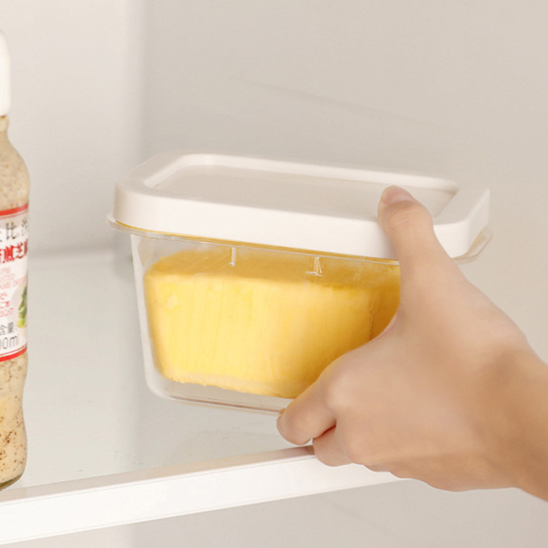 バターカット保存ケース卸売り新鮮保持カバー付きプラスチック冷蔵チーズ分注冷蔵庫食品収納ケース|undefined