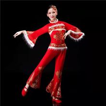 新款开门红秧歌舞蹈表演服装女广场舞套装中国风扇子舞演出服秋冬