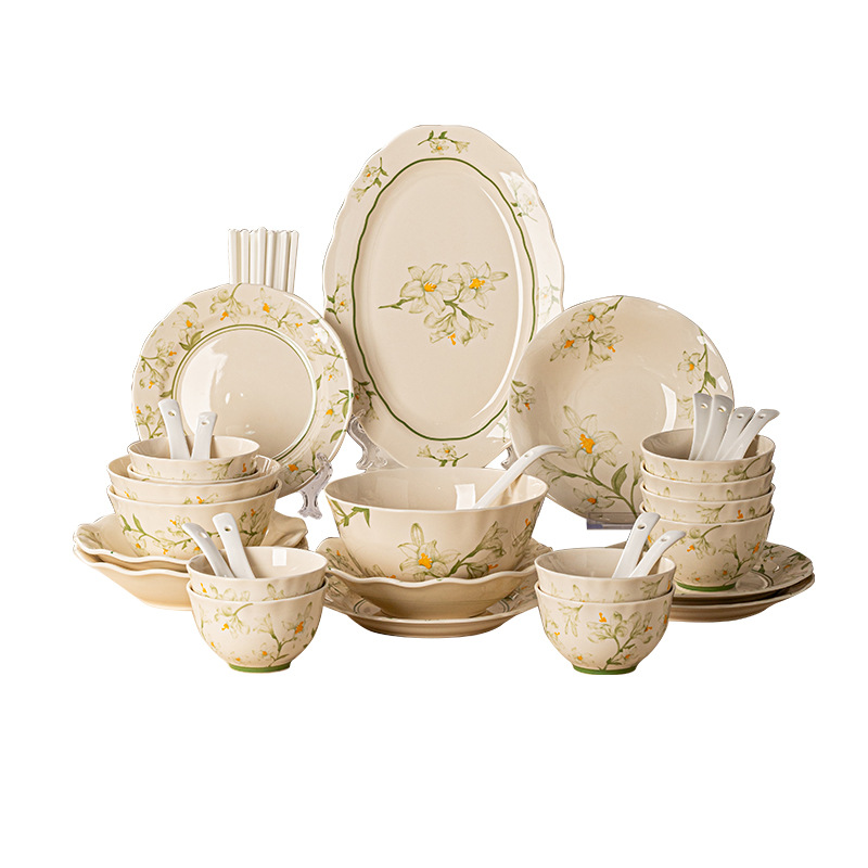 Chunting Garden lenguaje tazón de cerámica personalizado tazón de arroz de alto valor de cara tazón de orejas pequeños platos frescos platos de platos domésticos