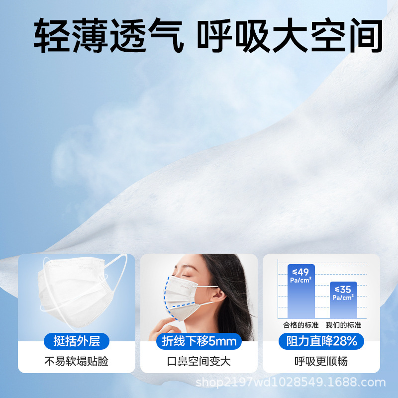 振德医疗一次性医用外科口罩成人防护非灭菌级非独立包装夏薄款透|undefined