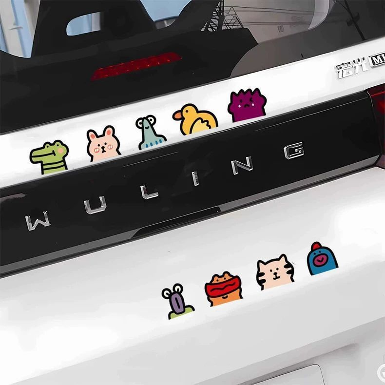 Car Small Animal Pattern Stickers for Kidsren Hand-Painted Cartoon Scratches to Cover the Body Decoration on Both Sides of the Electric Car