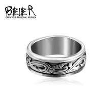 beier新款韩版饰品批发 钛钢唐草纹戒指 速卖通不锈钢简约指环