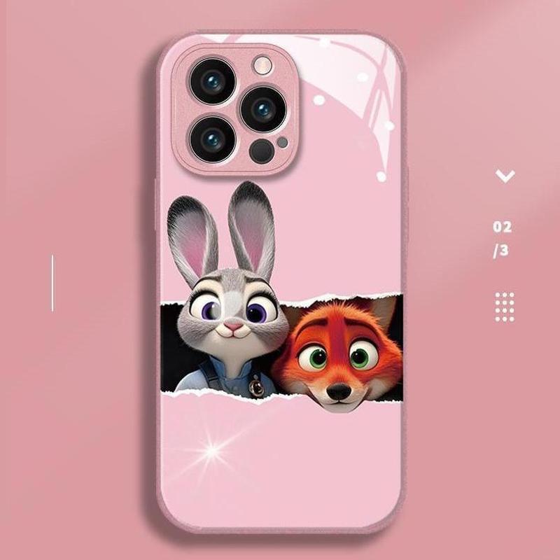 Fox and Rabbit Cute Companion Suitable for Apple 17Pro Mobile Phone Case Iphone16Plus High-Looking 15 Cute 14 Hard Case 13