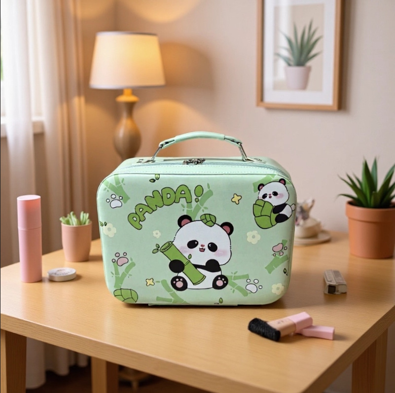 Caja de maquillaje de gran capacidad, bolsa de maquillaje portátil, caja de almacenamiento portátil, diseño de nicho de cosméticos multifuncional