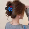 10# red bead blue three-dimensional five-petal flower about 8cm