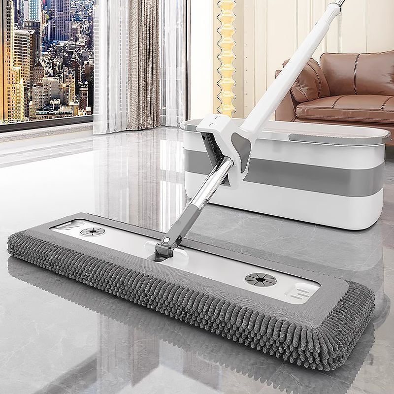 Chenille Hands-Free Flat Mop for Home Use, One-Step Clean 2025 New Model, Dual-Use for Dry and Wet, Large Absorbent Tool