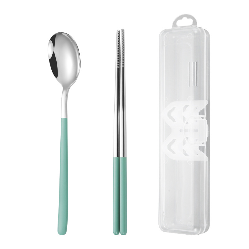 대나무 그린 스푼 젓가락 2 종 세트