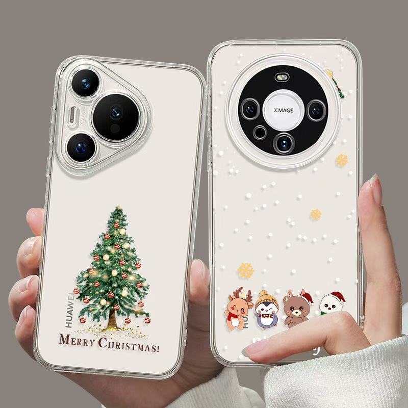 El árbol de Navidad es adecuado para el nuevo Huawei P70 Space Shell Honor 100pro alta transparencia mate60 todo incluido NOVA12
