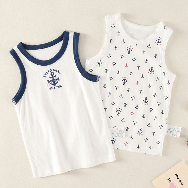 El otoño y el Invierno de Los Niños chaleco sin hueso algodón rayas bebé Japonés que basa la camisa ropa interior los niños y niñas Pijamas