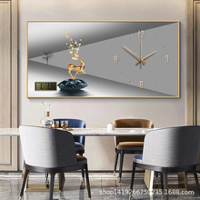钟表挂钟客厅带温度日历餐厅时钟大气轻奢简约现代时尚铝合金挂钟