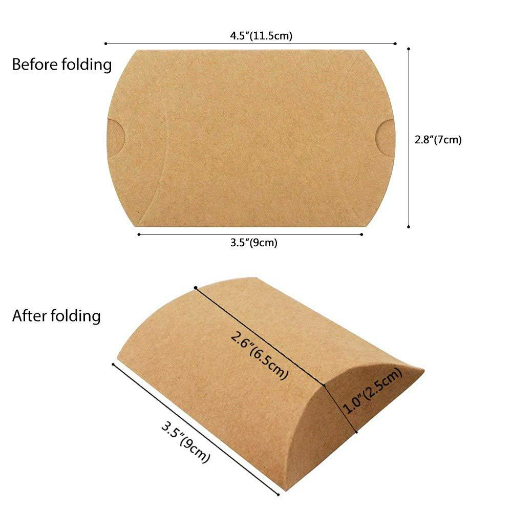 Factory spot kraft paper pillow box cross -border candy box with hemp rope cattle white card black card packaging box