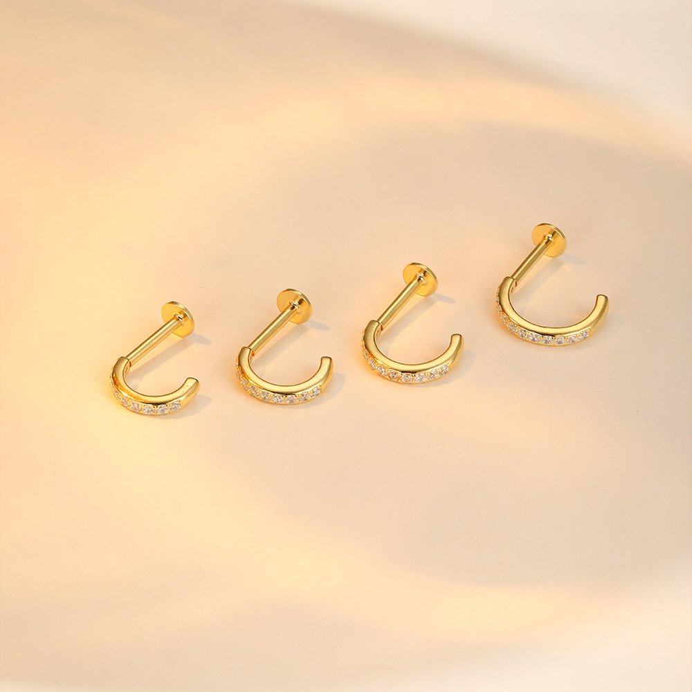 1g Weight Zircon Inlay Material Ear Studs Classification Ear Cartilage Rings & Studs Piercing Type 1 Piece Quantity Daily Occasion 925 Sterling Silver Material Geometric Pattern All Seasons Season Unisex Gender Simple Style Style 1 Piece Ear Cartilage Rings & Studs Simple Style Geometric 925 Sterling Silver Zircon Ear Cartilage Rings & Studs 15