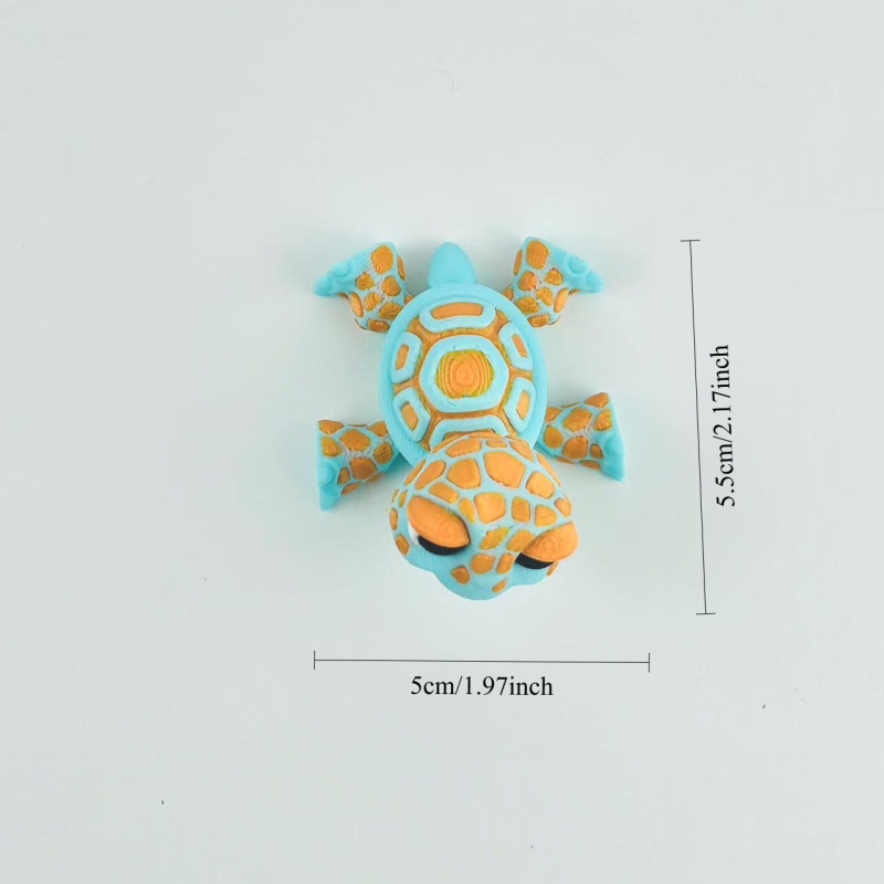 国境を越えた人気の 3D プリント大きな目のカメ関節可動かわいい動物モデルのおもちゃ国境を越えた装飾品卸売|undefined