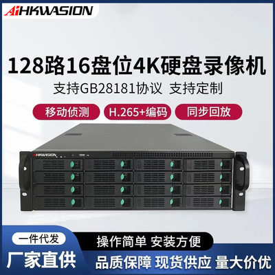 [厂家现货128路16盘位网络硬盘录像机NVR监控主机刻录机智能监控]