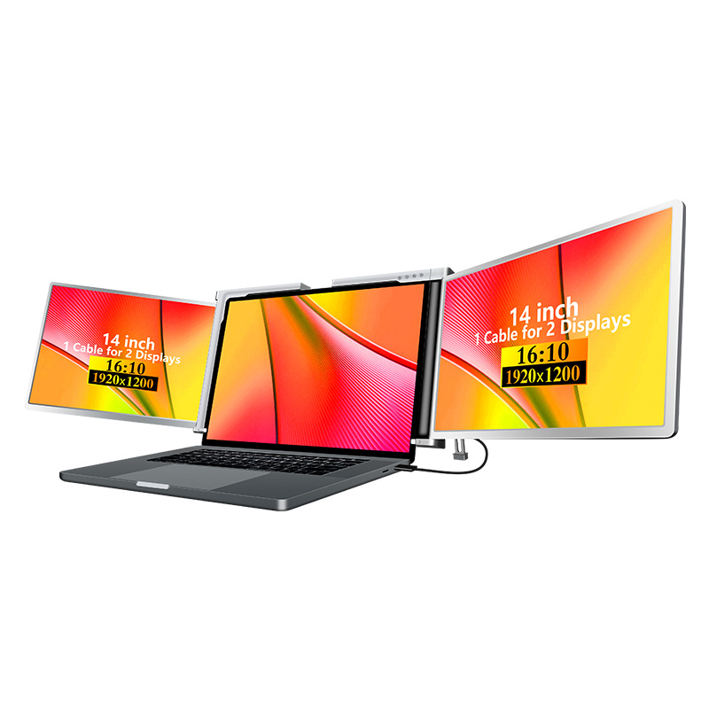 Monitor portátil de pantalla única/doble/triple, pantalla portátil secundaria para laptop