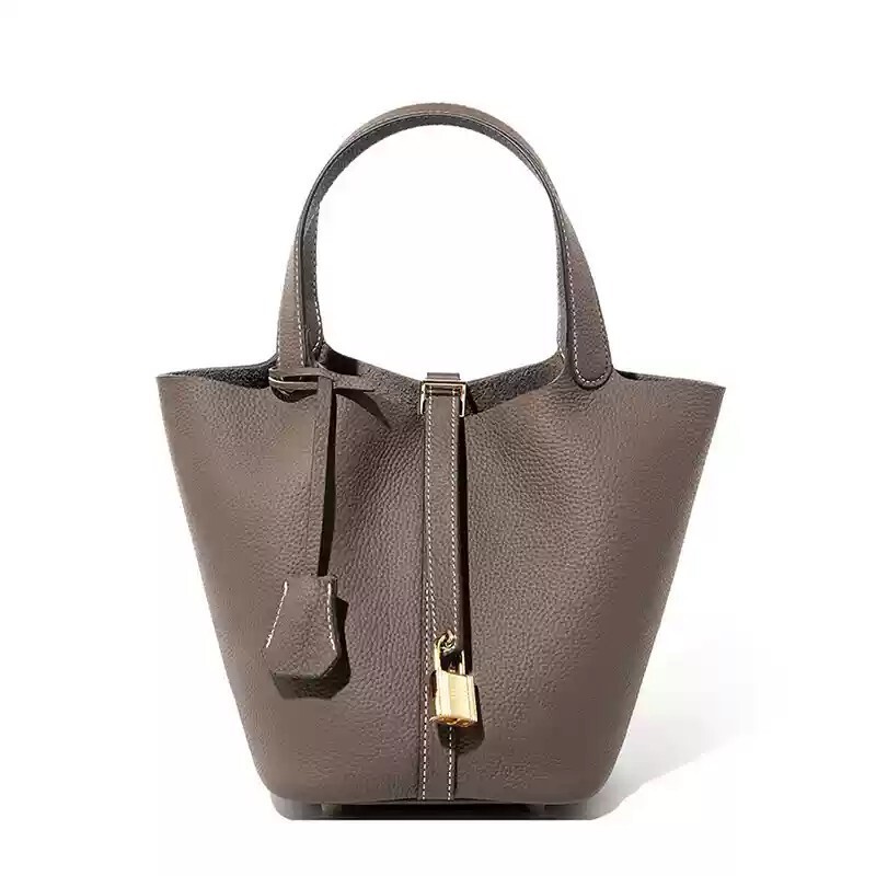 Cross-border popular basket bag, high-quality top-grain leather handbag, fashionable and versatile women's bucket bag Cross-border popular basket bag, high-quality top-grain leather handbag, fashionable and versatile women's bucket bag