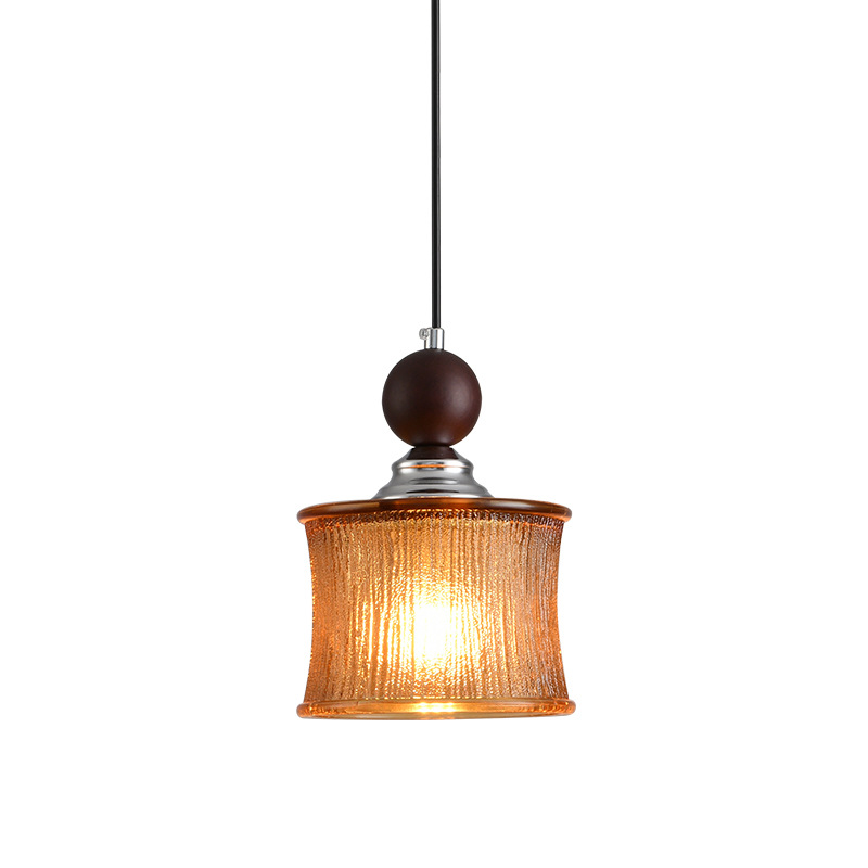 Restaurante japonés nórdico dormitorio simple casa de alojamiento lámpara de cabezal de cama balcón bar ventanas bar candelabros de vidrio de nuez