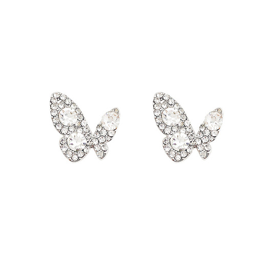 S925 Silver Needle Full Diamond Butterfly Earrings for Women, Unique Design, High-End Glamorous Earrings, Cold Atmosphere, Elegant and Stylish Women's Jewelry