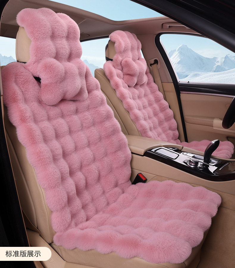 Winter Thickeneded Car Plush Seat Cushion, Universal Single-Piece Rear Non-Shedding Car Seat Cushion Seat Cover for Winter