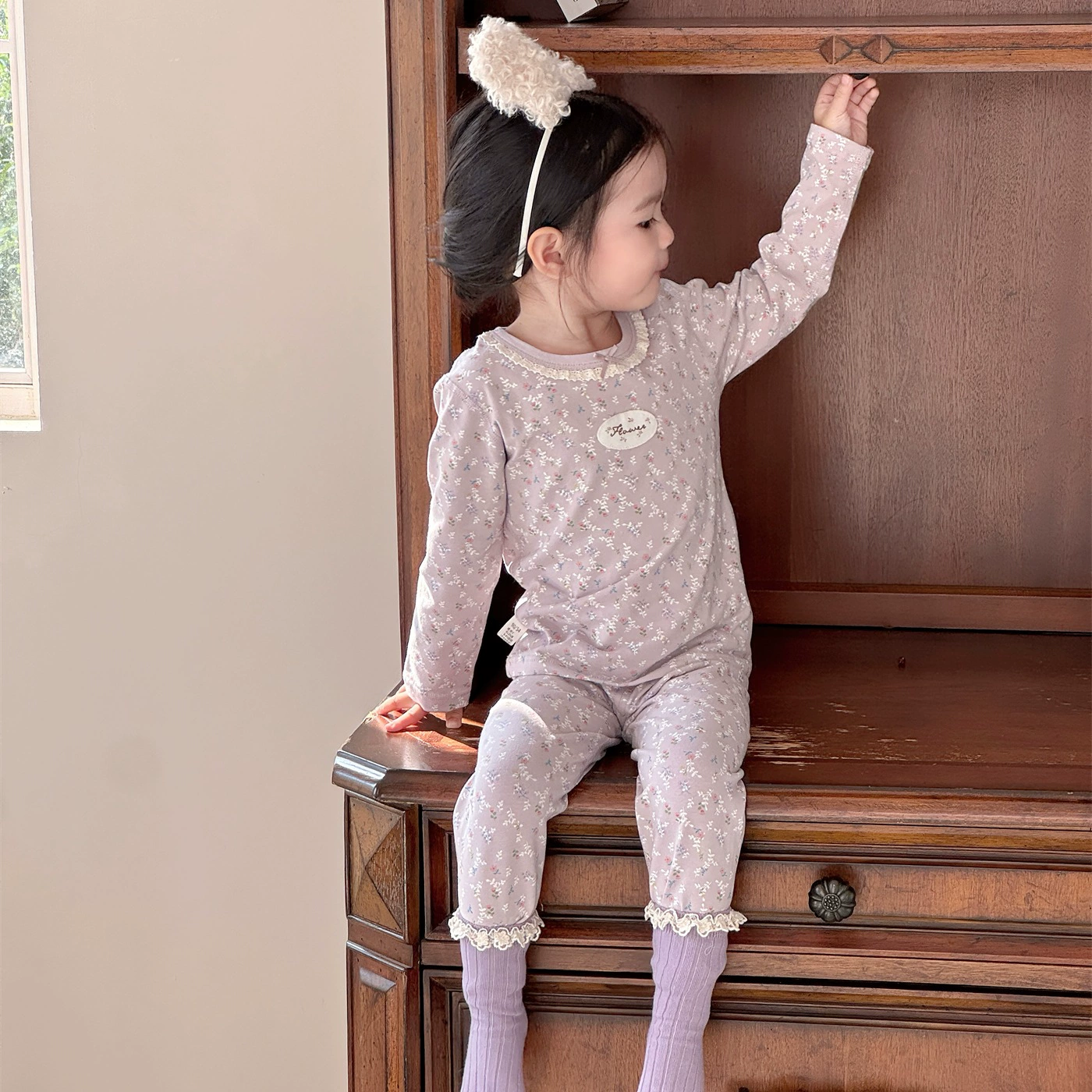 Детские пижамы Xiaoyu Luoluo & Green Bole в наличии, из хлопка с лайкрой класса А, приятные для кожи, всесезонный комплект домашней одежды для малышей.