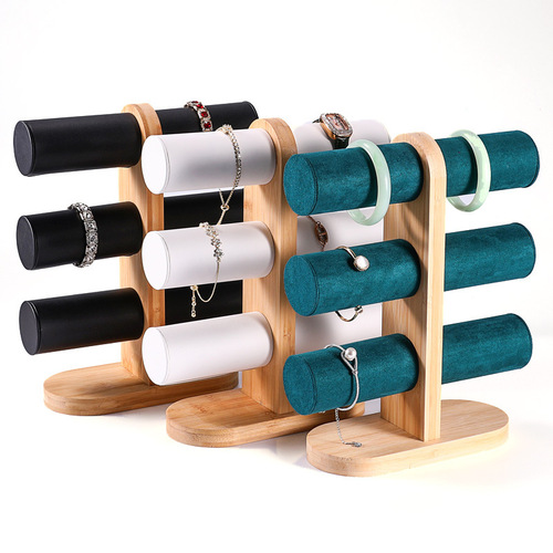 Jewelry display stand solid wood bracelet bracelet stand watch bracelet storage rack live jewelry display props