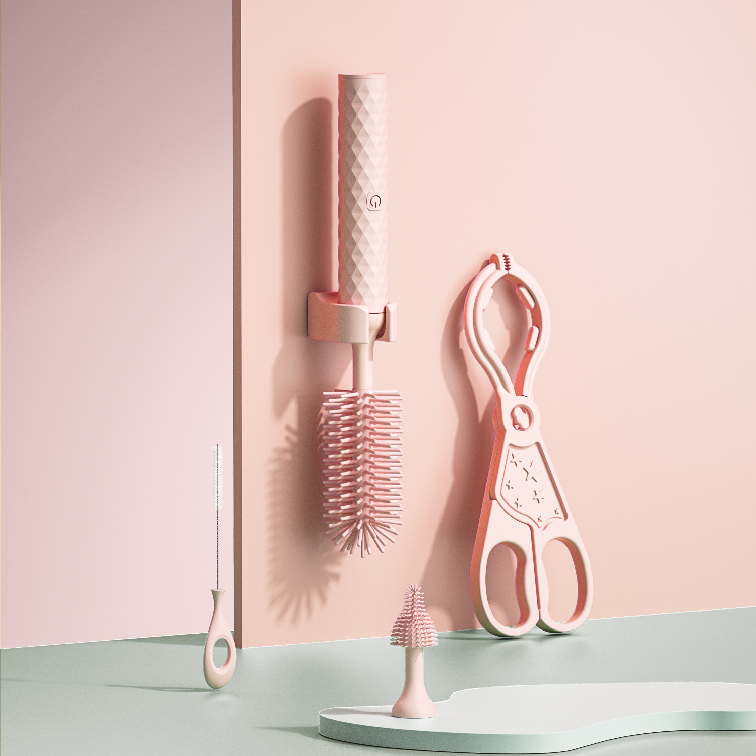 Beierkang botella eléctrica cepillo impermeable 360 grados rotación mango largo de silicona paja pezón cepillo de limpieza CE ROHS