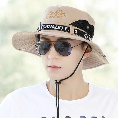 Sun Protection Fisherman Hat for Men, Summer Outdoor Sun Hat, Fishing Hat with Wide Brim, Breathable and Sun-Shading, Foldable Denim Hat, Wholesale