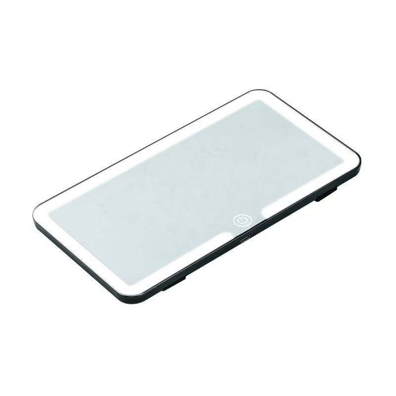 Espejo de maquillaje interior con lámpara de alta definición, visor solar universal, co-piloto, espejo de maquillaje multifuncional, regalo de luz tricolor
