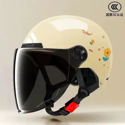 suitable for both men and women, Motosiklet kaskı (dəbilqə) - dark-brown-harley-long-glasses-uv-protection-khaki-flower-national-standard-3c-certification