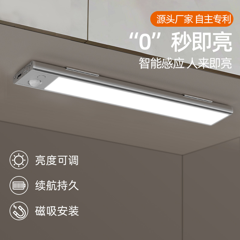 跨境爆款超薄人体感应led灯带 Type-C充电橱柜灯磁吸自粘衣柜灯条