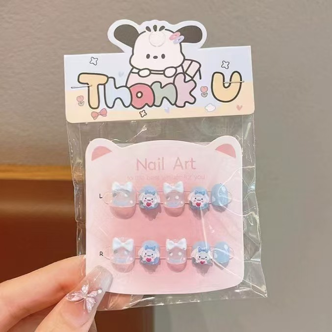 Niños pegatinas de uñas chicas dibujos animados pony paoli pegatinas de uñas desmontables piezas de uñas dulces lindas para usar uñas