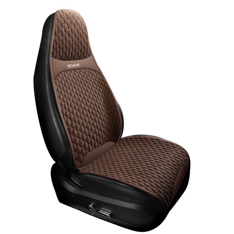 Car Seat Cushion, Universal for All Seasons, Fully Enclosed, Ventilated and Breathable, Made of Cotton and Linen Material, Car Cushion, Cotton and Linen Seat Cushion for Car