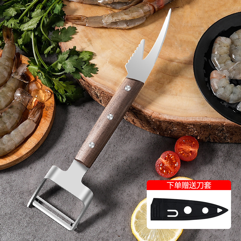 Peel de acero inoxidable para picar peces y camarones, cuchillo multifuncional para picar camarones, cuchillo multifuncional para picar camarones, cuchillo multifuncional para picar camarones, cuchillo multifuncional para picar camarones image 9