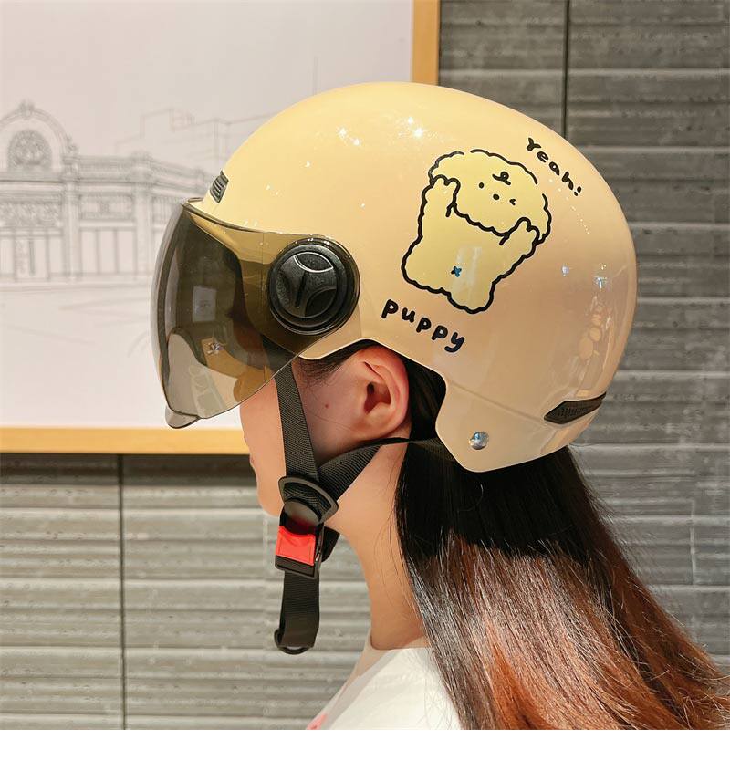Biyie Puppy Electric Scooter Helmet New National Standard 3C Certified Motorcycle Helmet Female Model Cute Electric Scooter Sun Protection