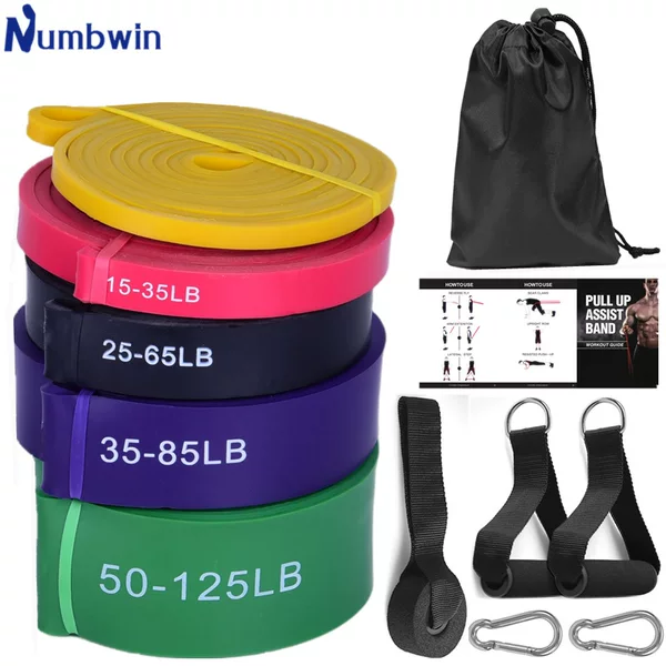 Latex resistance band 12-piece elastic band 8-125 pounds fitness tension band lead body strength training booster band