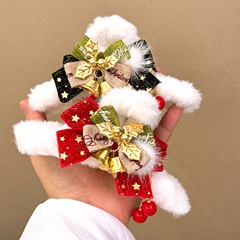 クリスマスの鈴の蝶結びのぬいぐるみは韓国のフリンジの精巧で高級感があります。