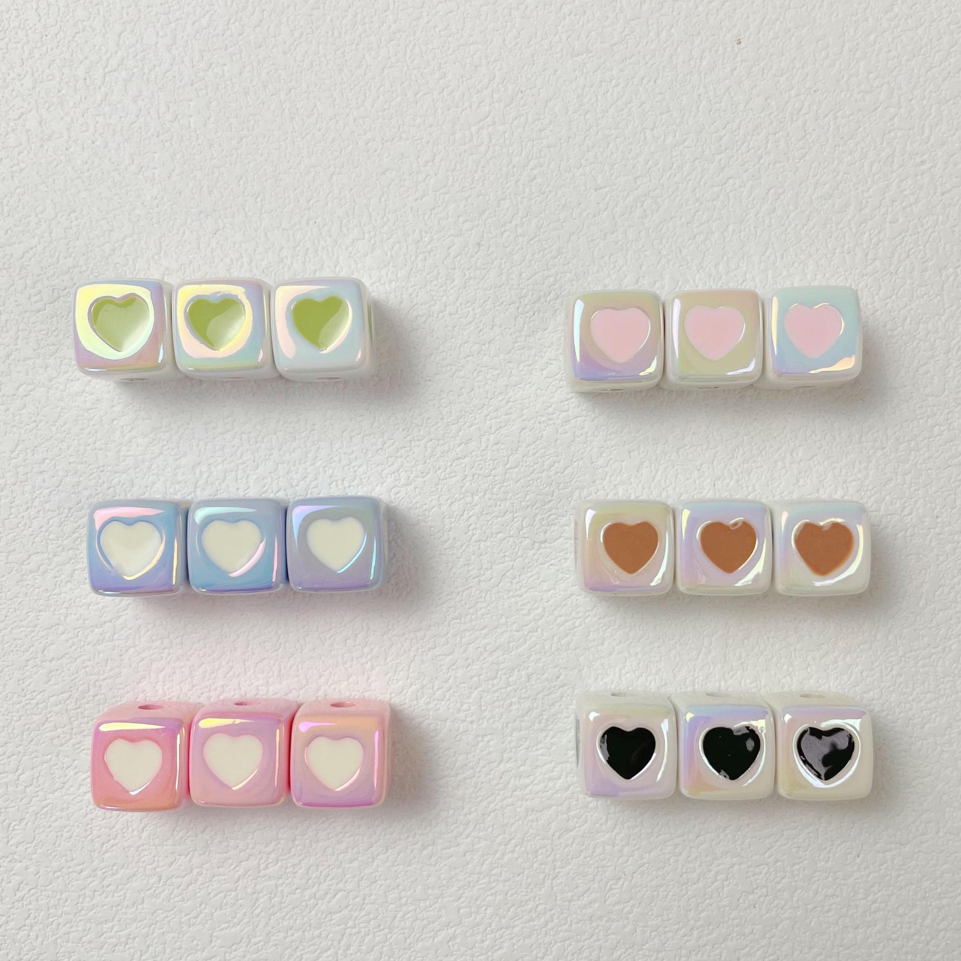 21g Weight Beads Jewelry Making Type Beaded, Mobile Phone Chain, Bracelets, Necklace Classification 10 PCS/Package Quantity Arylic Material Heart Shape Pattern All Seasons Season Cute, Vacation, Classic Style Style Enamel, Enamel Craft 10 PCS/Package Arylic Heart Shape Beaded Mobile Phone Chain Bracelets Beads 3