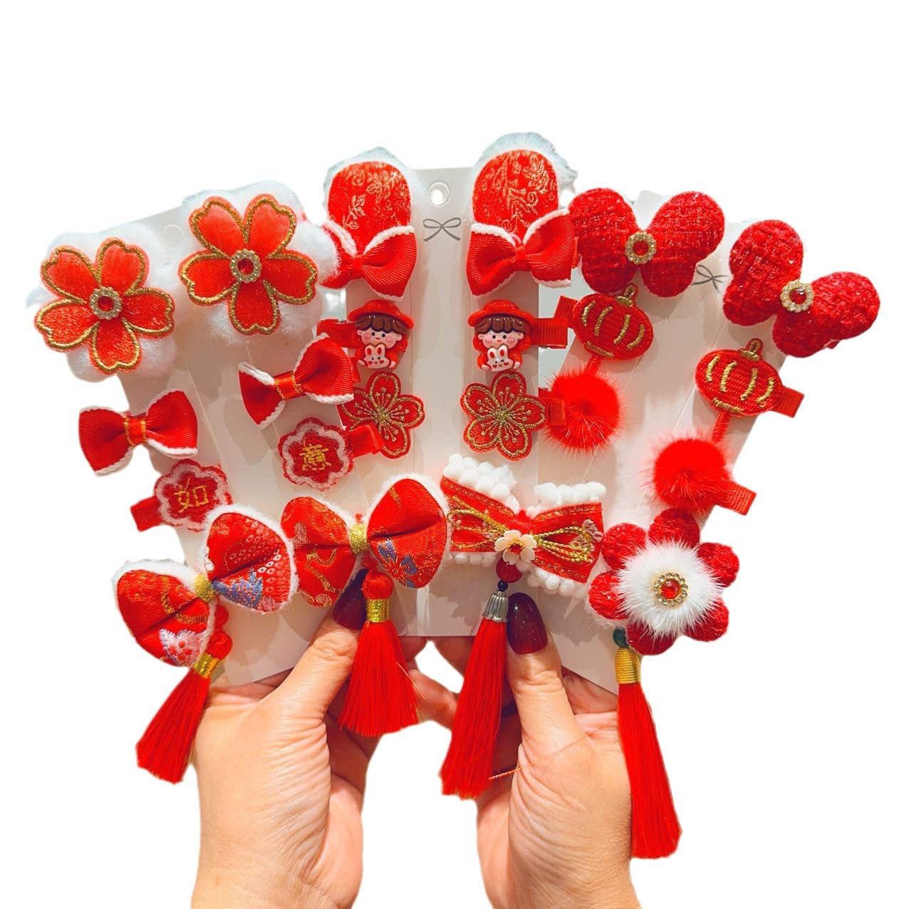 2025 Año Nuevo niños clip de pelo niñas arco tarjeta de pelo de Año Nuevo chino ropa de estilo Han niñas tocado de Año Nuevo