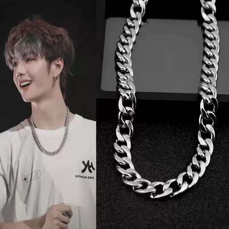 Cross-border stainless steel nk chain versatile Cuban necklace women's jewelry titanium steel non-fading clavicle chain men's accessories