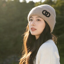 帽子女韩版秋冬季保暖羊毛针织帽小香毛线帽跨境外贸冷帽大牌帽子