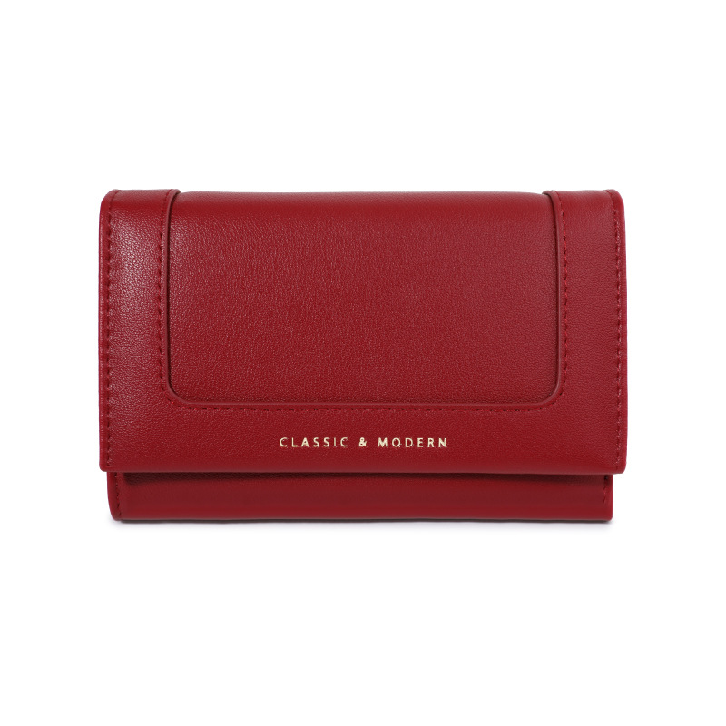 Nuevo tipo corto de cartera de damas, bolso en una cartera multi-tarjeta, cartera de gran capacidad, cartera casual de alto valor facial, cartera