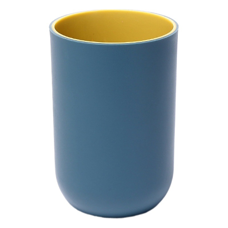 Casa creativa de doble capa enjuague bucal taza simple pareja de niños taza de agua portátil engrosada de dos colores lavado liso taza de cepillo de dientes