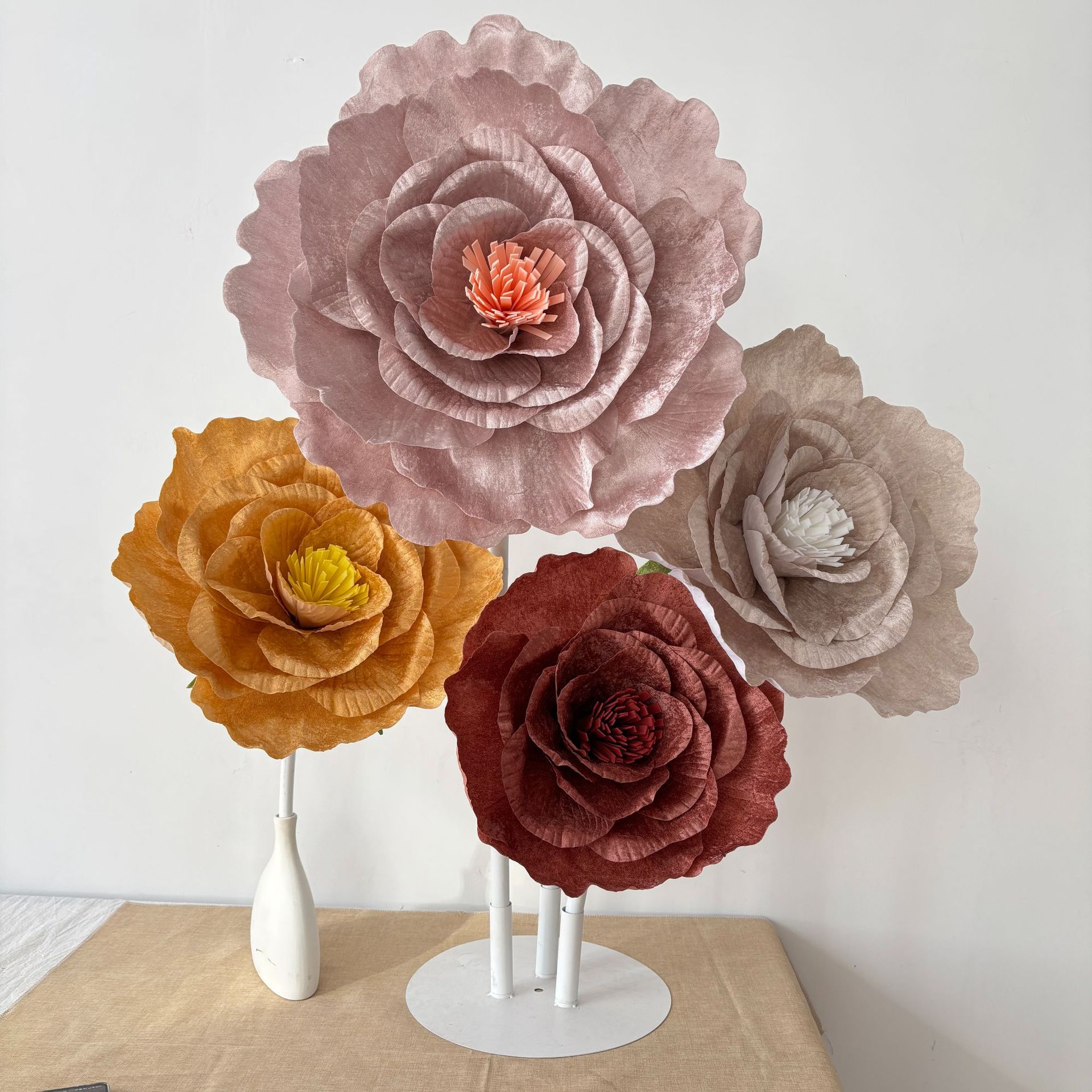 gran imitación de tela de terciopelo peonía flor de boda flor falsa ventana de exhibición de estudio props de disparo rosa artificial gran