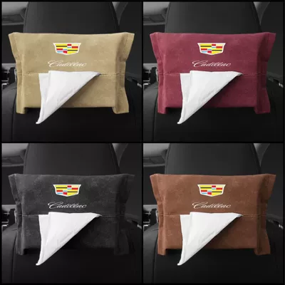 Box Hanging Sunshade Suede, Car tissue box/set - a-black-outfit-suede-cadillac