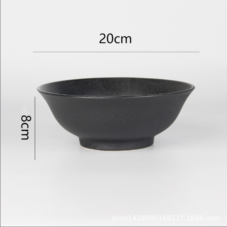 Multi-Estilo negro brillante mate esmerilado tazón de cerámica hogar ramen tazón de sopa tazón de ensalada de frutas tazón de arroz tazón para mascotas