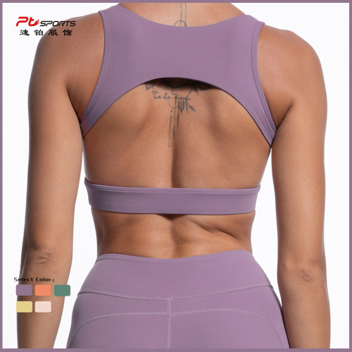 European and American hot selling tight-fitting European and American large backless sports bra, cross waist double pocket sweatpants yoga suit