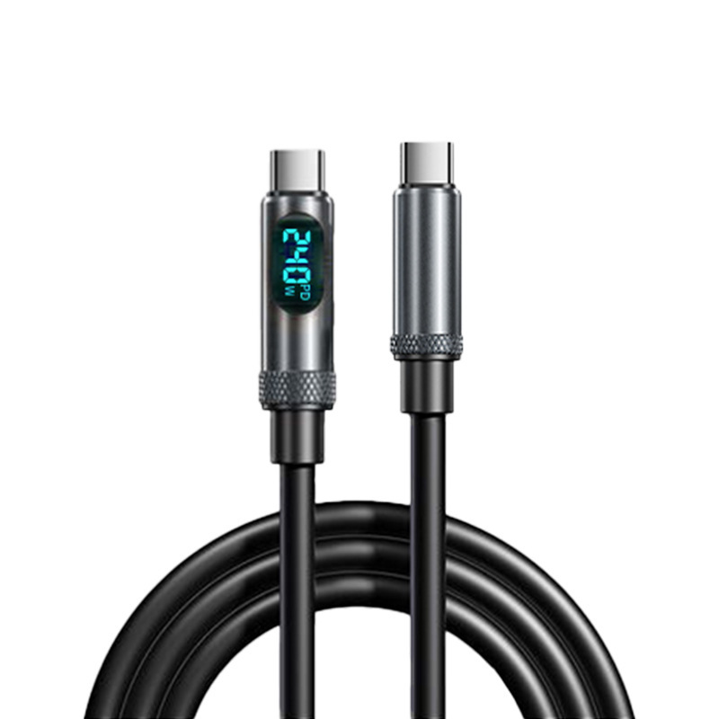 [対外貿易ホットモデル] 240W超高速充電スマートデジタルディスプレイデータケーブルデュアルTC Apple Huawei充電ケーブルに適しています|undefined