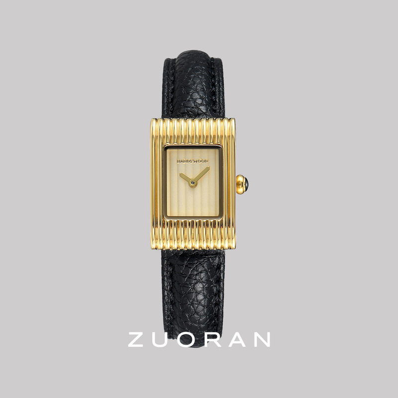 Zuoran Black and Gold Striped Design Square Fashion Exquisite Women's Genuine Leather Watch Cross-Border Foreign Trade Wholesale Zuoran Black and Gold Striped Design Square Fashion Exquisite Women's Genuine Leather Watch Cross-Border Foreign Trade Wholesale